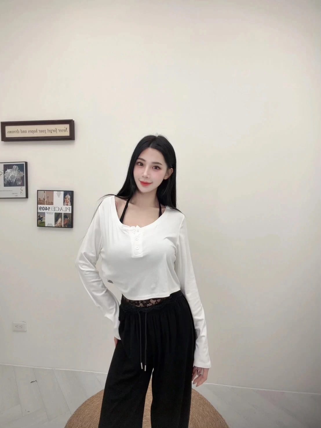 美背罩衫寬褲背心三件套